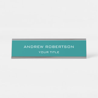 Porte-nom Pour Bureau Turquoise bleu clair élégant minimaliste simple