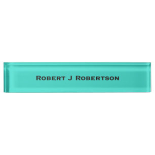 Porte-nom Pour Bureau Turquoise Bleu Uni