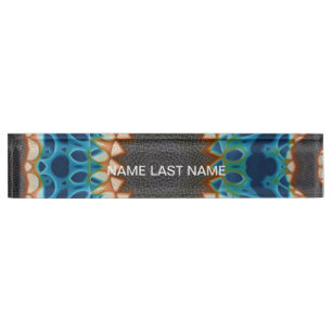 Porte-nom Pour Bureau Turquoise Gold Sun Southwestern Art
