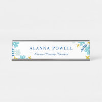 Turquoise Tropical Flowers Massage