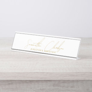 Porte-nom Pour Bureau Typographie professionnelle manuscrite en écriture