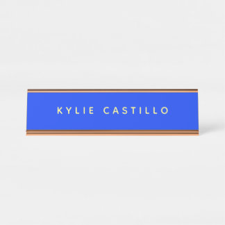Porte-nom Pour Bureau Ultramarine bleu Unique Minimaliste Professionnel