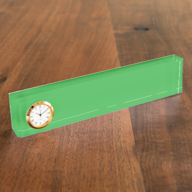 Porte-nom Pour Bureau un arrière - plan vert avec une bordure blanche (Taille)