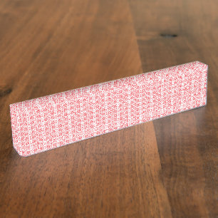 Porte-nom Pour Bureau Un design abstrait rouge et orange vif avec des to
