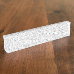 Porte-nom Pour Bureau Un motif géométrique blanc et gris remplit l'image