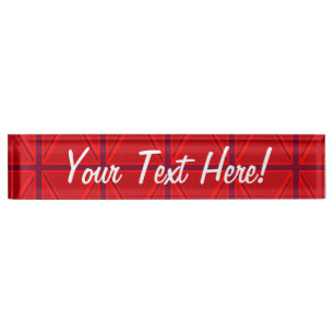 Porte-nom Pour Bureau Union Jack rouge