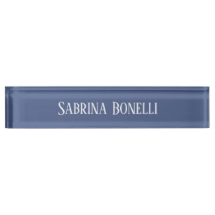 Porte-nom Pour Bureau Unique Élégant Plat Bleu Simple