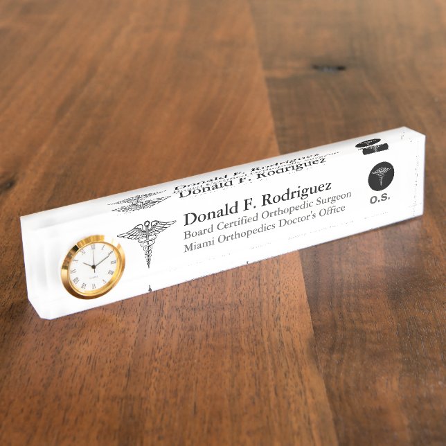 Porte-nom Pour Bureau Unique professionnel Médicale customisé (Taille)