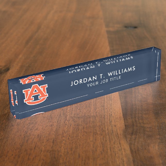 Porte-nom Pour Bureau Université d'Auburn | Auburn UA Logo (Taille)