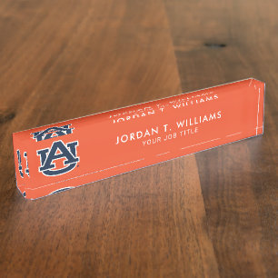 Porte-nom Pour Bureau Université d'Auburn   Auburn UA Logo