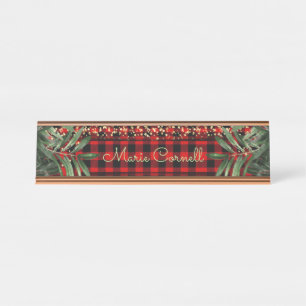 Porte-nom Pour Bureau Vacances chics Deskplate de bûcheron/carte
