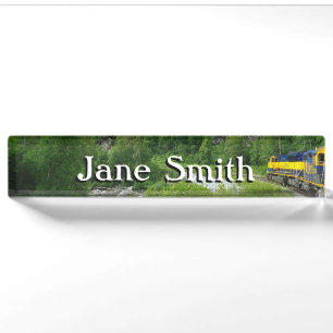 Porte-nom Pour Bureau Vacances en train Denali Express Alaska Photograph