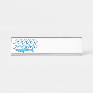 Porte-nom Pour Bureau Vagues de requin