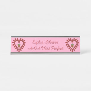 Porte-nom Pour Bureau Valentines Jour Amour Coeur Acorn Personnalisé