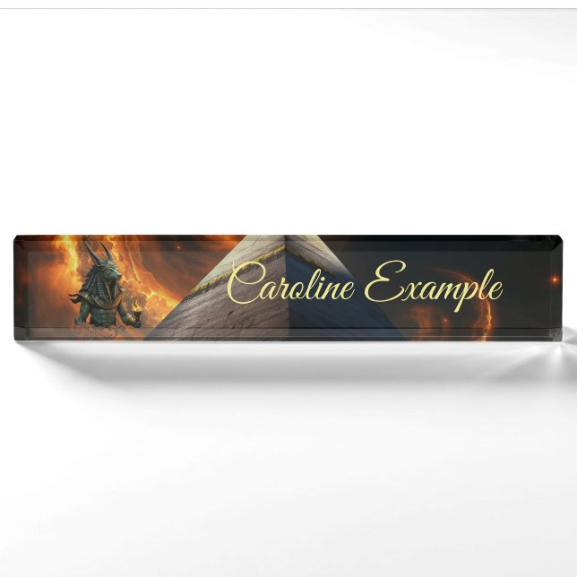 Porte-nom Pour Bureau Veilleur de l'Au-delà – Anubis.   (Devant)