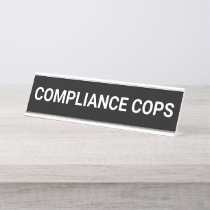 Porte-nom Pour Bureau Vérificateur du bureau de conformité des flics F