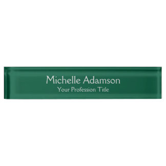 Porte-nom Pour Bureau Vert Couleur Professionnel Plat Moderne
