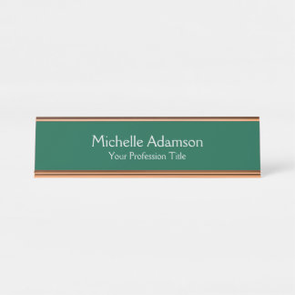 Porte-nom Pour Bureau Vert Couleur Professionnel Plat Moderne
