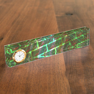 Porte-nom Pour Bureau Vert et taché, rayures et effet de mur