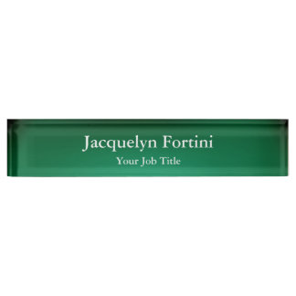 Porte-nom Pour Bureau Vert Plaine Élégant Moderne Minimaliste