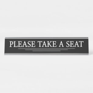 PORTE-NOM POUR BUREAU "VEUILLEZ VOUS ASSEIR"