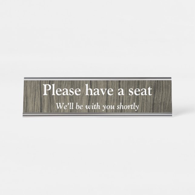 Porte-nom Pour Bureau "Veuillez vous asseoir" (Devant)