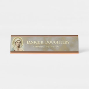 Porte-nom Pour Bureau Vierge Marie douleureux impeccable personnalisé