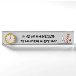 Porte-nom Pour Bureau Vieux plat de bureau de patron de Buzzard