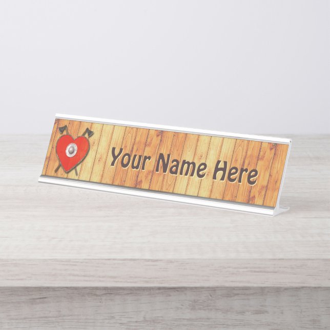 Porte-nom Pour Bureau Viking Valentine (Devant)
