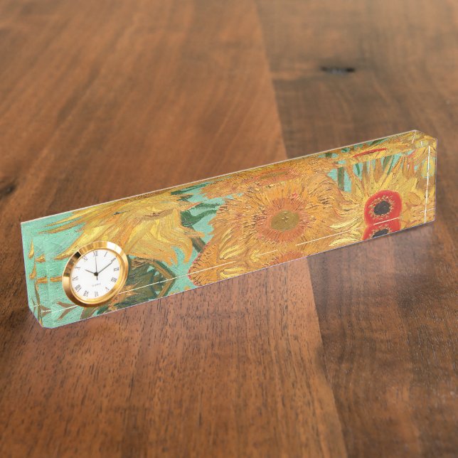 Porte-nom Pour Bureau Vincent Van Gogh Douze Tournesols Dans Un Vase (Taille)