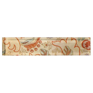 Porte-nom Pour Bureau Vintage Chintz Floral Antique Terracotta Français