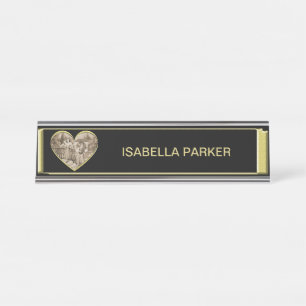 Porte-nom Pour Bureau Vintage couple Romance, homme et femme amour