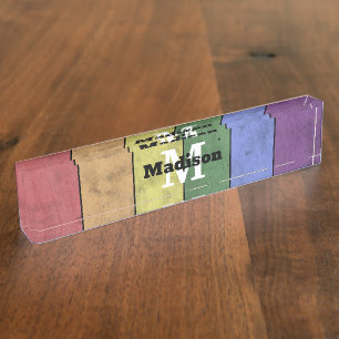 Porte-nom Pour Bureau Vintage drapeau LGBT orgueil écarlate arc-en-ciel