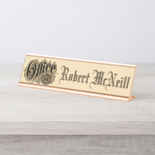 Porte-nom Pour Bureau Vintage époque victorienne 1897 "Bureau De" Modèle