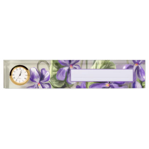 Porte-nom Pour Bureau violettes dans un bocal de lune