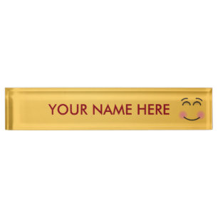 Porte-nom Pour Bureau Visage souriant aux yeux souriants
