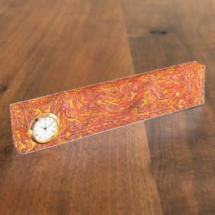 Porte-nom Pour Bureau Vive texture rouge avec des nuances de jaune