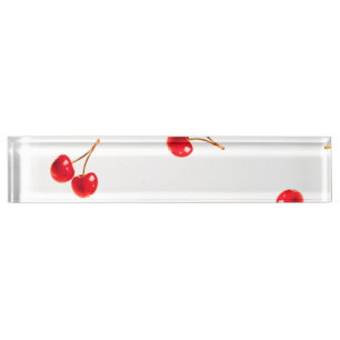 Porte-nom Pour Bureau Vivid Cherry Motif