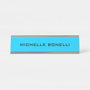 Porte-nom Pour Bureau Vivid Ciel bleu minimaliste Plaine lisible moderne