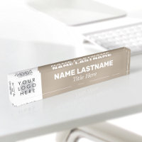 Votre logo taupe beige moderne nom titre simple