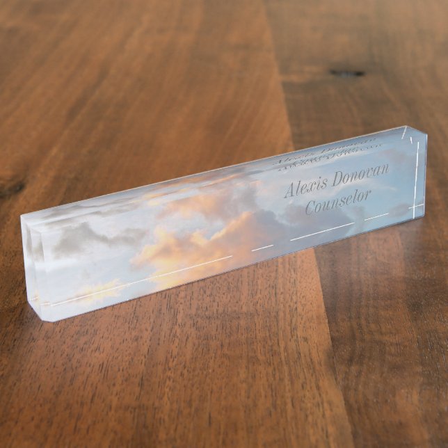 PORTE-NOM POUR BUREAU "VOTRE NOM PARMI LES NUAGES" NOM (Taille)
