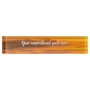 Porte-nom Pour Bureau Votre soleil de texte personnalisé au-dessus du pa