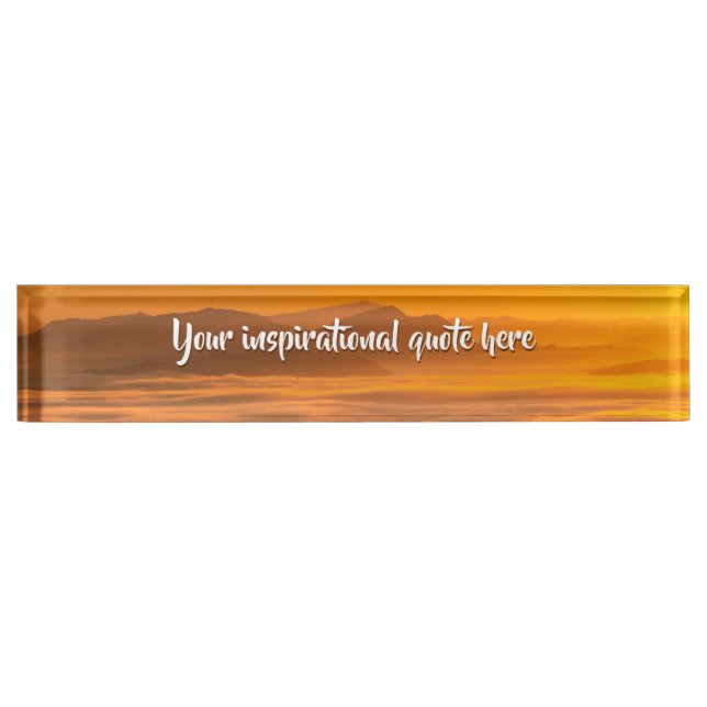 Porte-nom Pour Bureau Votre soleil de texte personnalisé au-dessus du pa (Devant)