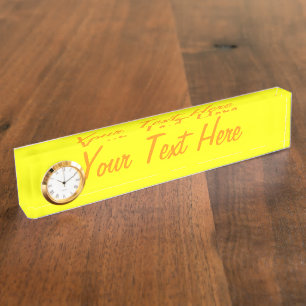 Porte-nom Pour Bureau Vrai Jaune Fluo Couleur Délice Prêt à Customiser