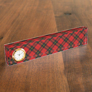 Porte-nom Pour Bureau Wallace tartan rouge noir plaid
