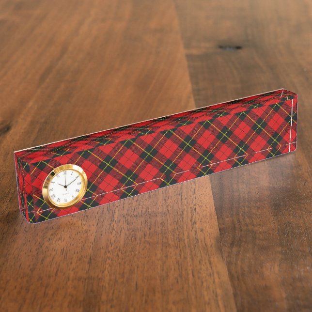 Porte-nom Pour Bureau Wallace tartan rouge noir plaid (Taille)