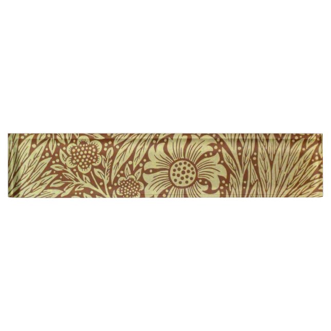 Porte-nom Pour Bureau William Morris Marigold Motif de fleurs antiques (Devant)