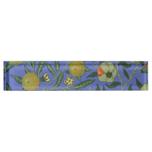 Porte-nom Pour Bureau William Morris Pomegranate Bleu papier peint color