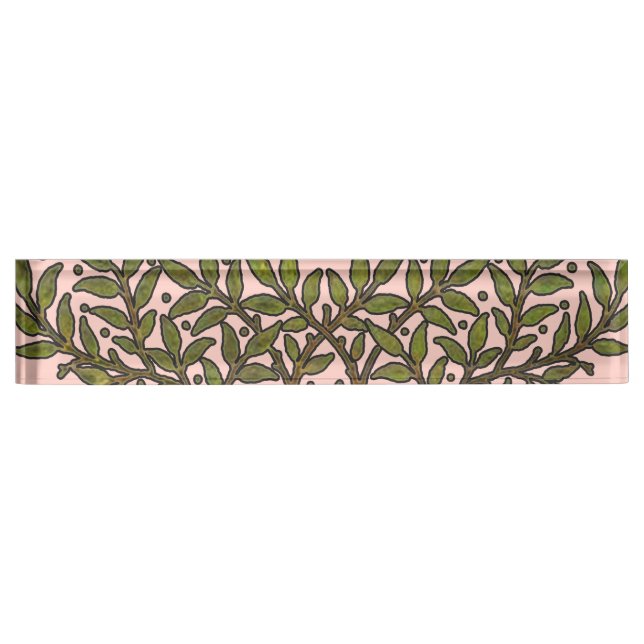 Porte-nom Pour Bureau William Morris Tree Frieze Fond d'écran floral (Devant)