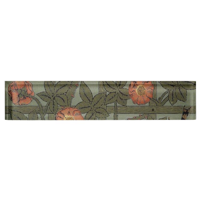 Porte-nom Pour Bureau William Morris Trellis Wallpaper Art (Devant)